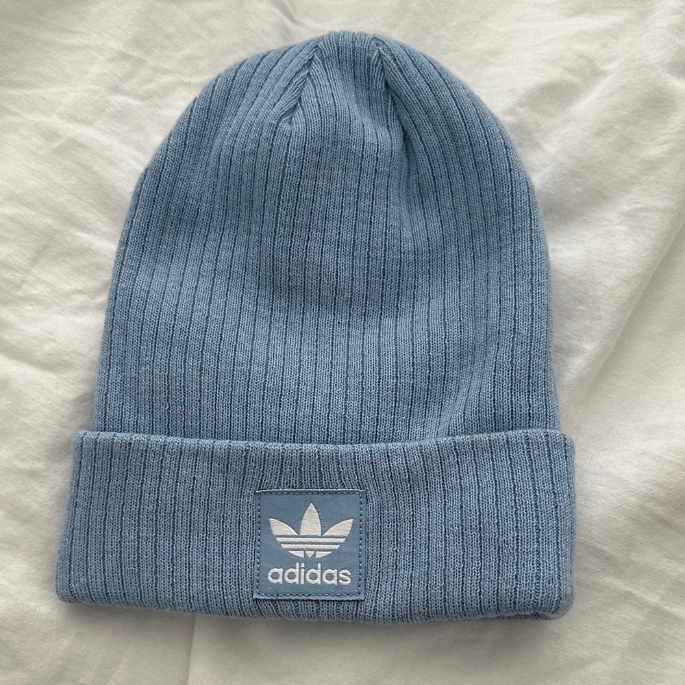 Adidas Light Blue Ribbed Beanie